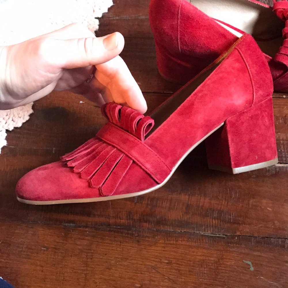 Leather Kate block heel loafers by Steve Madden!